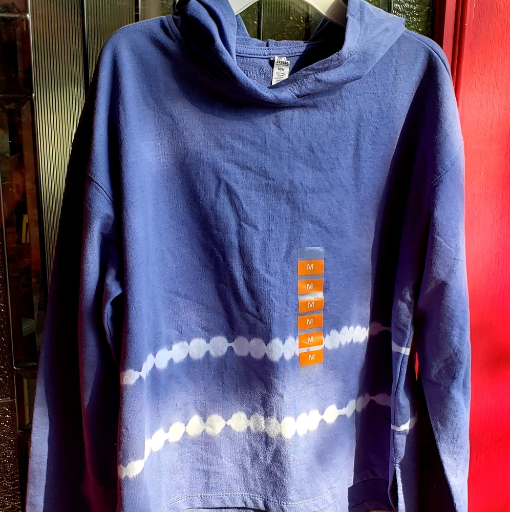 Blue Tie-dye Hooded Sweatshirt